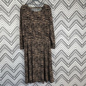 Nwt Loft Plus Animal Print Long Sleeve Dress 16